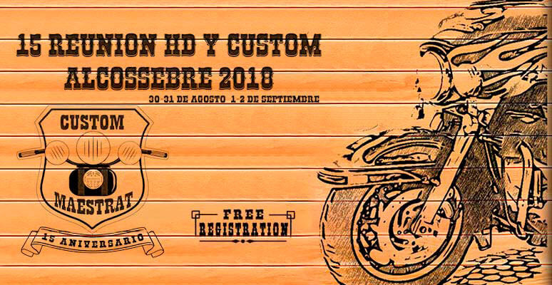 Cartel XXV Reunión HD y Custom Alcossebre Cartel 2018 Concentración motera Alcossebre