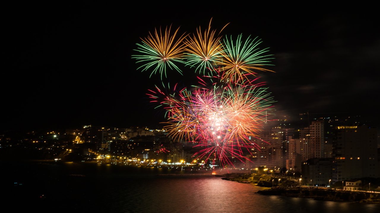 Fuegos artificiales en Benidorm