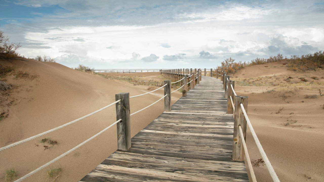 Pasarela del sendero azul