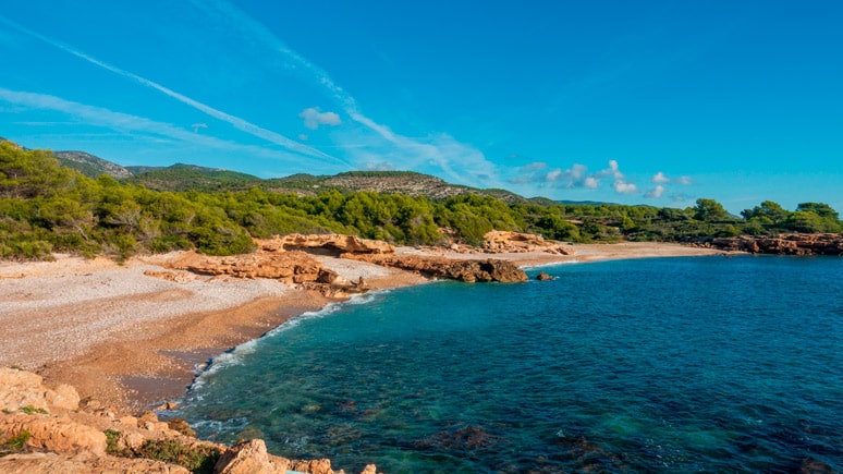 Playa de Alcossebre en la costa de Azahar